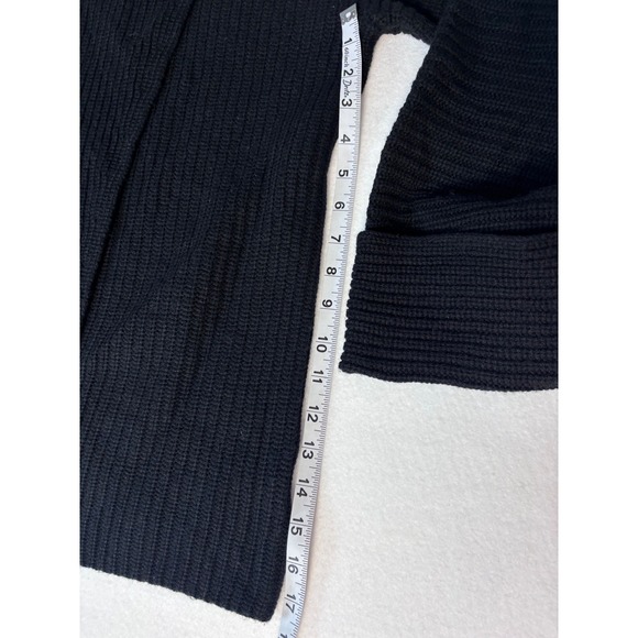 Athleta Black Ribbed Mock Neck Wrap Front Sweater XS 466769-03 HO22 NWOT - Picture 5 of 9